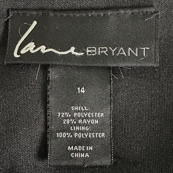 Lane Bryant Brocade Cocktail Party Dress 14 Black Silver Sleeveless V Neck EUC - Picture 8 of 10